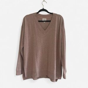 Thread & Supply Cozy‎ V-Neck in Tavern Taupe